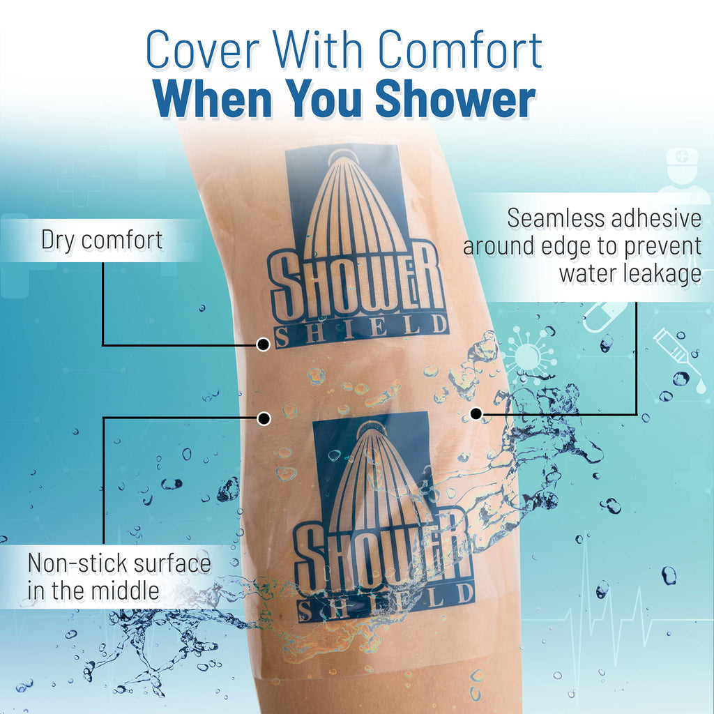 Shower Shield 7in. X 7in PICC Line Shower Cover - Shower Shield | Wound Shower Cover
